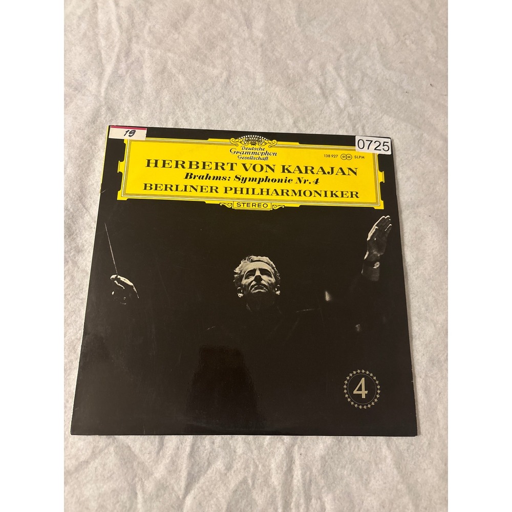Deutsche Grammophon Brahms Symphonie Nr 4 Karajan Vinyl LP Excellent Classical